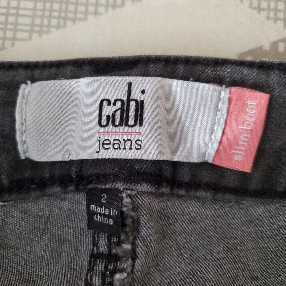 CAbi Slim Bootcut‎ Black Jeans size 2 Lowrise Stretch Classic Y2K 90s Neutral